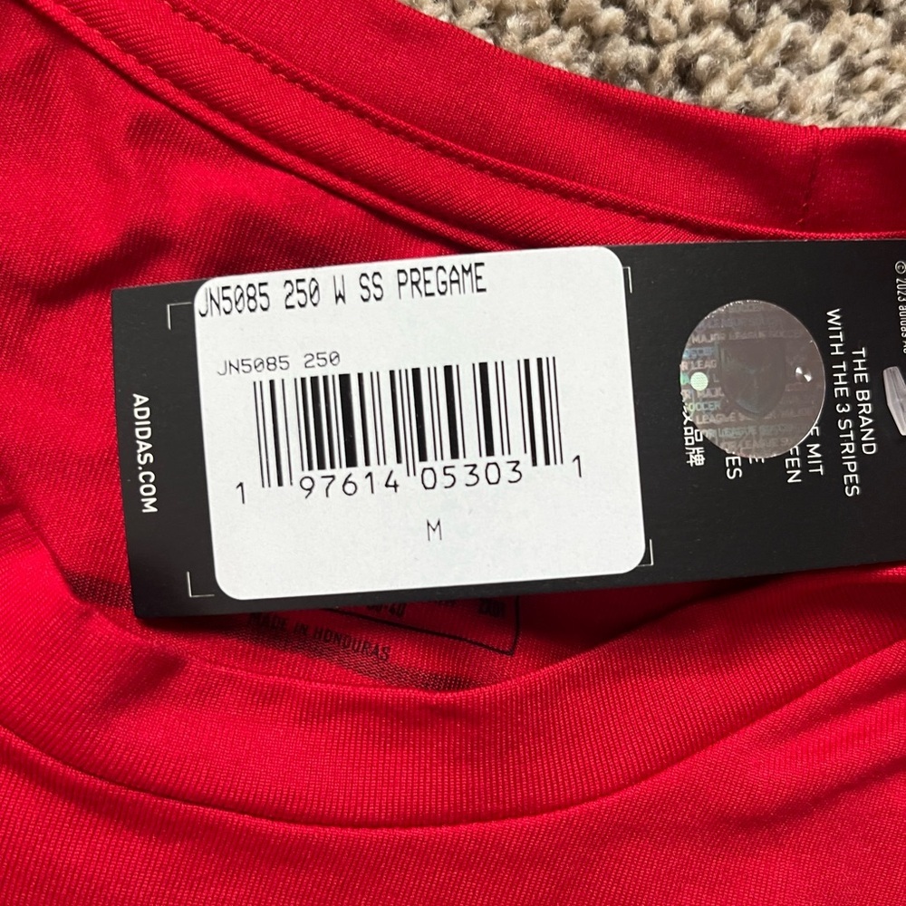 adidas Red Short Sleeve Athletic Tee - New England - Picture 9 of 9